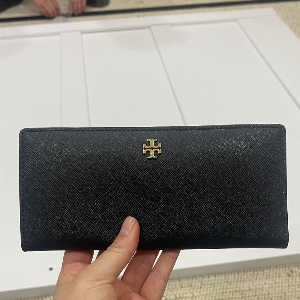 Tory Burch Black Saffiano Leather Wallet